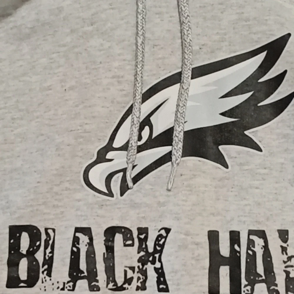 Light Gray Hood Sweater Sweatshirt Black Hawk Regiment Sz XL